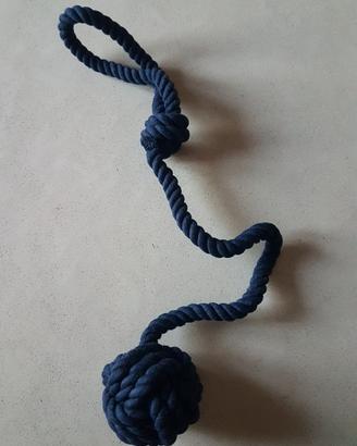 Coppia di fermatende in corda di cotone blu scuro 