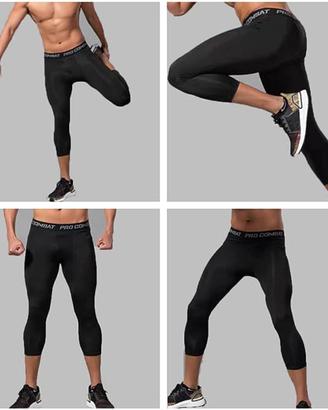 Leggins da uomo 3/4 a compressione per lo sport