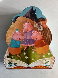 Puzzle Djeco I tre porcellini + Domino Djeco