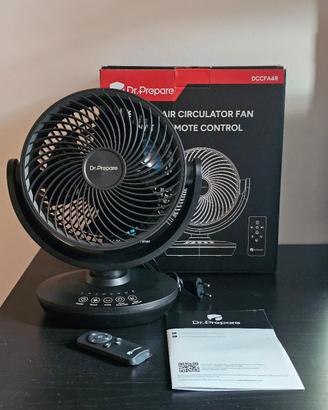 Ventilatore con timer e telecomando nero 