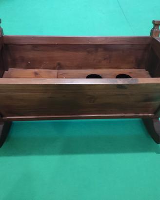 Culla portabottiglie in legno rustico