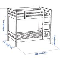 MYDAL Struttura per letto a castello, pino, 90x200