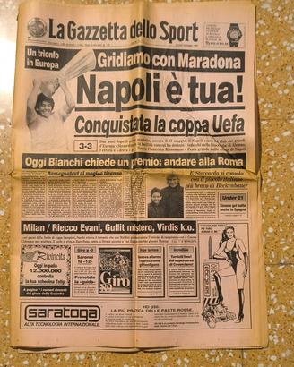 gazzetta dello sport napoli coppa UEFA vittoria 19