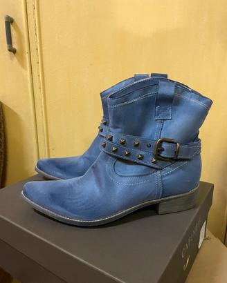 Stivale blu elettrico scamosciati