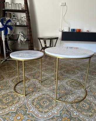 Tavolini marmo e oro