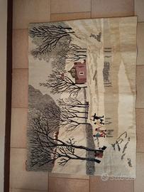 arazzo indiano realizzato a mano in lana nuovo