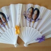 Ventagli bianchi personalizzati con caricatura