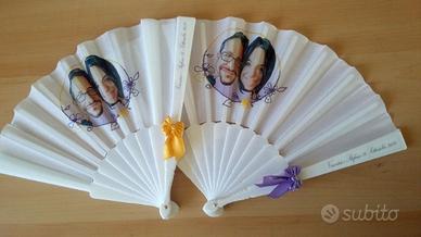 Ventagli bianchi personalizzati con caricatura