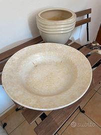 Grande piatto da portata + vaso in ceramica