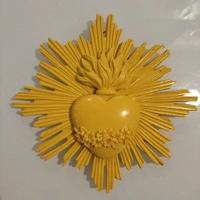 Cuore ex voto con raggi giallo