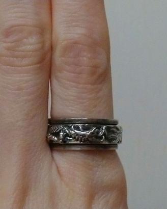 Anello Spinner con Drago in Argento 925