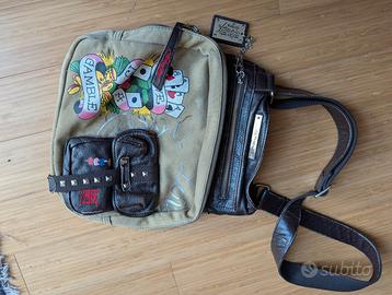 Ed Hardy - Borsa tela e pelle "Love is a Gamble"