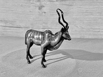 Statuetta di kudu in argento sterling