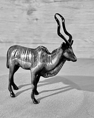 Statuetta di kudu in argento sterling