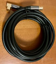 KabelDirekt Cavo Antenna TV 4K – 90°/dritto – 10 m