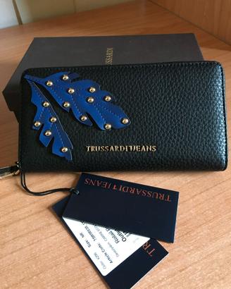 Portafogli Trussardi Jeans nuovo in ecopelle nera