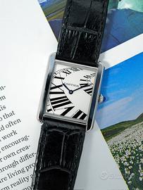 Cartier Tank Solo Art Deco Piano cassa XL acciaio