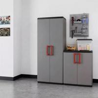 Set 2 armadi Quadra alto e basso grigio