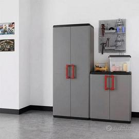 Set 2 armadi Quadra alto e basso grigio