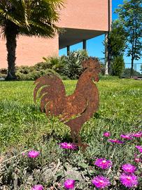 Gallo corten per arredamento giardino