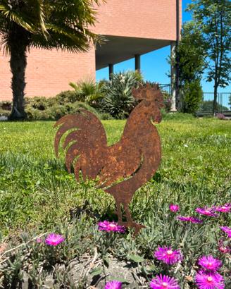 Gallo corten per arredamento giardino