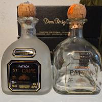tequila patron vuote due pezzi 