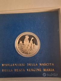 Moneta argento bimillenario nascita Maria