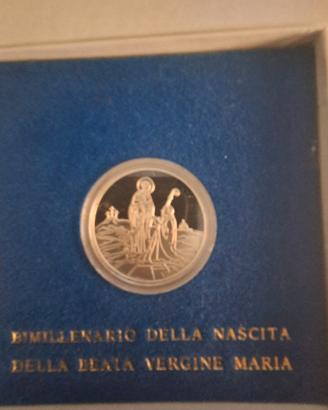 Moneta argento bimillenario nascita Maria
