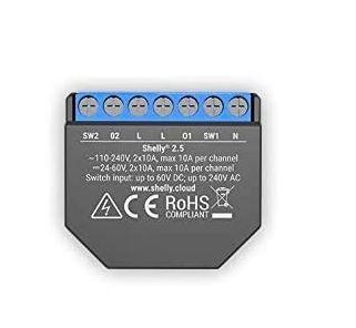 Shelly 2.5 Modulo Domotico Wi-Fi per Tapparelle e 