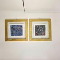 Set di due quadri decorativi australiani con aut