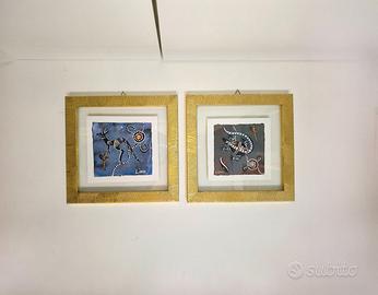 Set di due quadri decorativi australiani con aut