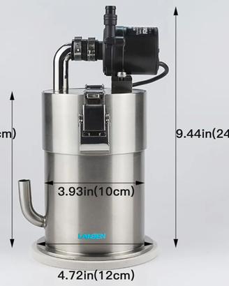 Filtro esterno acquario inox con tubi in out