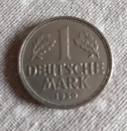 Moneta 1 marco Tedesco anno 1950 D