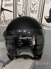 CASCO DIEFFE DEMIJET NERO OPACO CON VISIERA