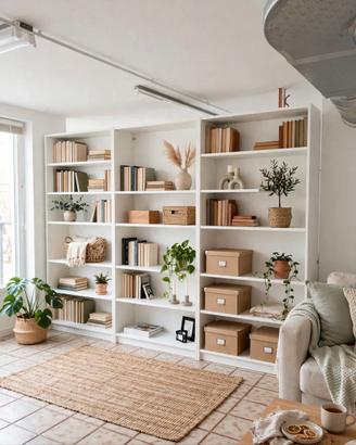 Libreria/scaffalatura in melaminico bianco