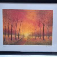 Stampa con soggetto autunnale compresa di cornice