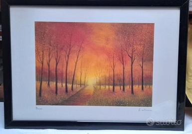 Stampa con soggetto autunnale compresa di cornice