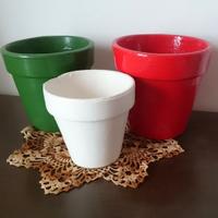 3 vasetti tricolore in terracotta
