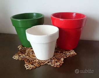 3 vasetti tricolore in terracotta