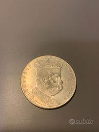 UMBERTO I COLONIA ERITREA TALLERO 5 Lire AG 1891