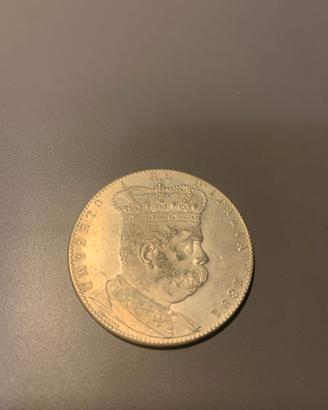 UMBERTO I COLONIA ERITREA TALLERO 5 Lire AG 1891