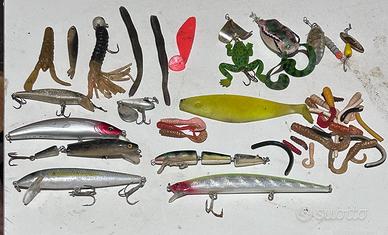 Lotto artificiali pesca spinning trota-luccio-bass