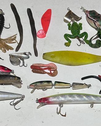 Lotto artificiali pesca spinning trota-luccio-bass