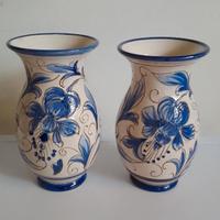 Coppia vasi in maiolica crackle