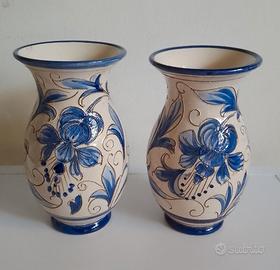 Coppia vasi in maiolica crackle