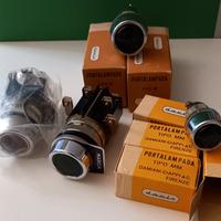 Spia luminosa da pannello in acciaio anni 70