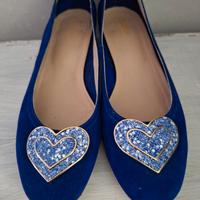 ballerina bluette camoscio 