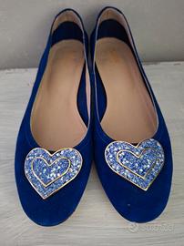 ballerina bluette camoscio 