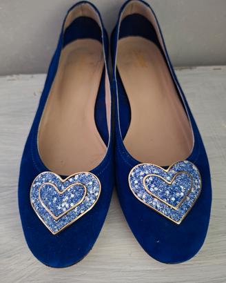 ballerina bluette camoscio 