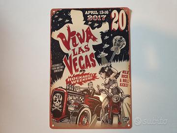 🎸Targa in Metallo Viva Las Vegas Rockab